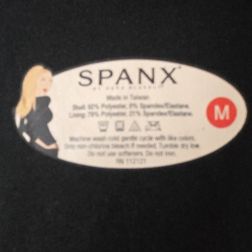 Spanx Black V-Neck Shaping Top w/ Built-In Nude Panel Tummy Cpntrol Size M‎ - Picture 5 of 5